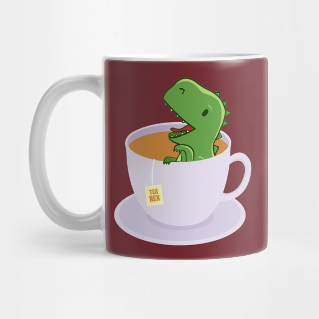 Tea Rex Funny Dinosaur by balibeachart